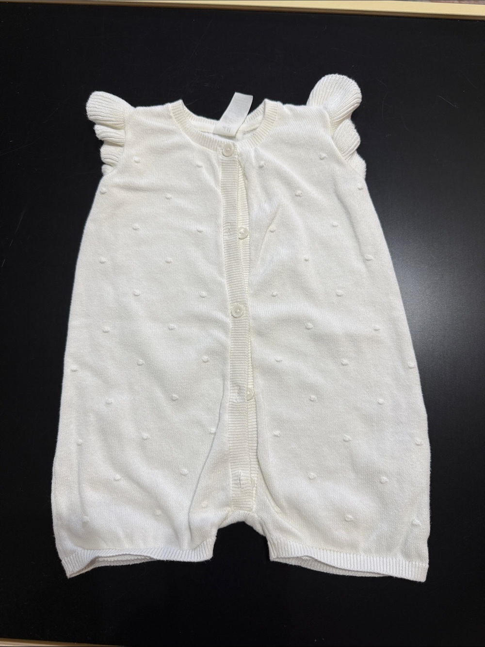 H&M Cream Knit Baby Romper with Dot Texture (6 months)